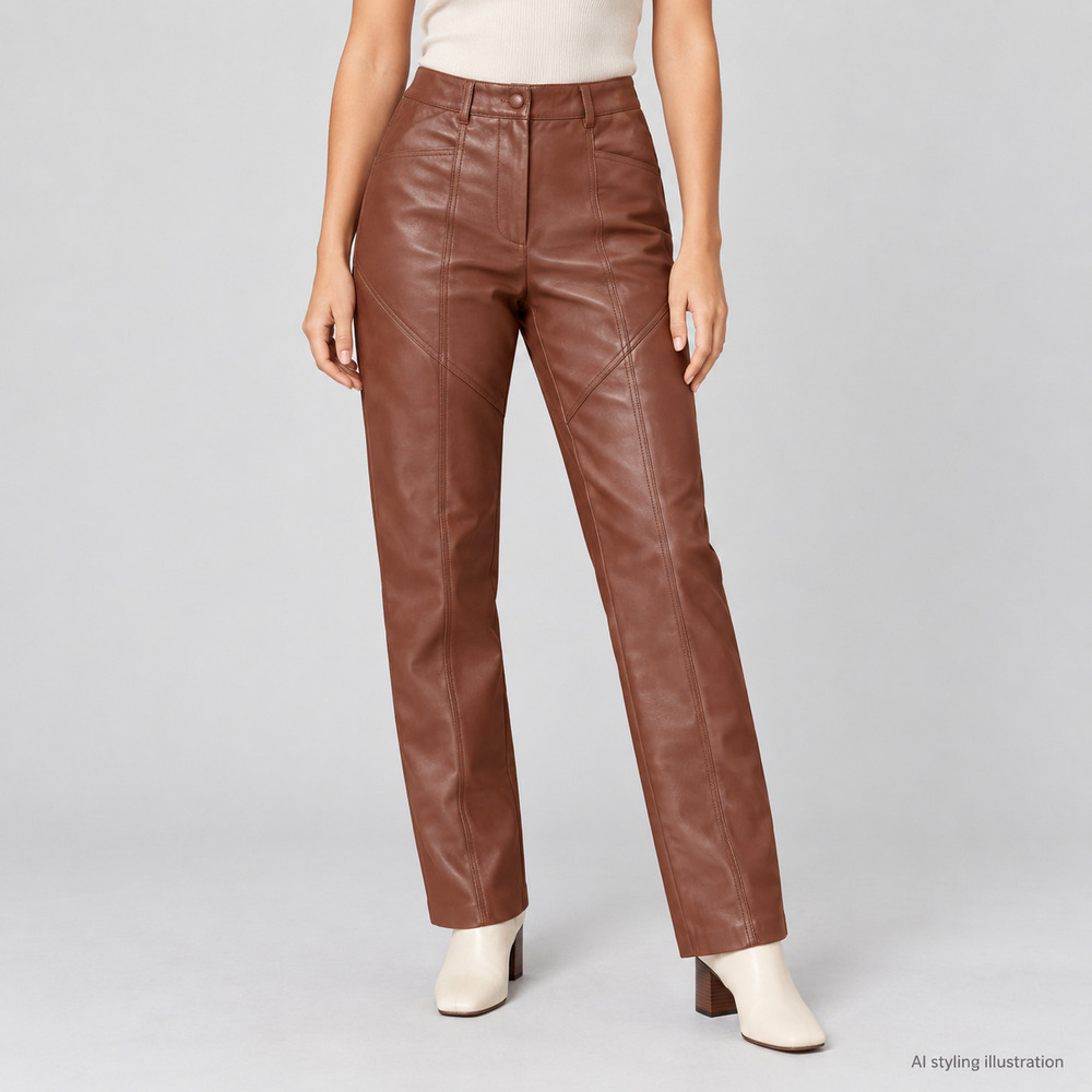 Wilfred Brown Faux Leather Pants Size 4